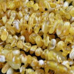 Amber yellow necklace polished chips